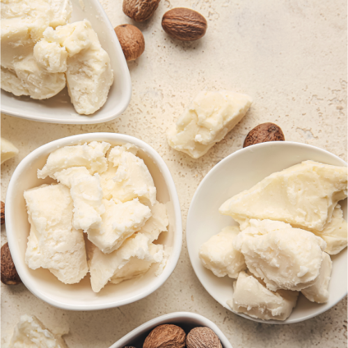 Close up shot of Island Peppa Shea Body Butter, nourishing blend for long-lasting hydration and radiant skin.