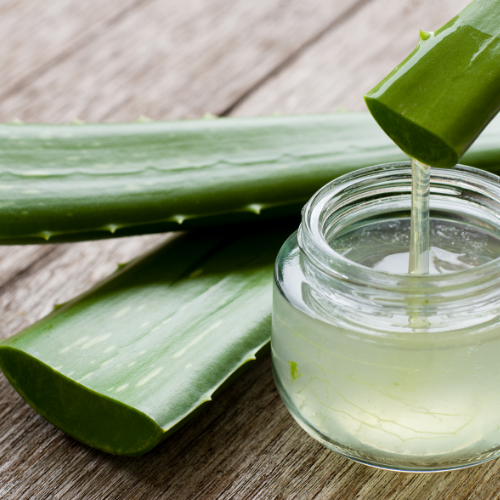 Stock photo of aloe-infused natural hair oil with hydration benefits