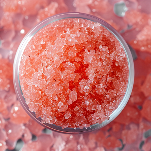 Stock photo of Peach Lip Scrub with natural exfoliating ingredients