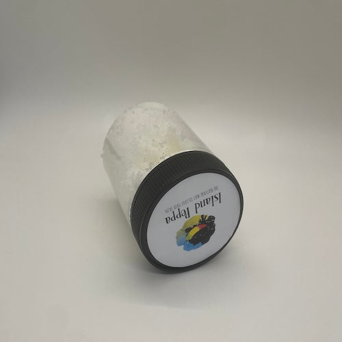 Jar of Tea Tree Scrub for exfoliating and revitalizing skin